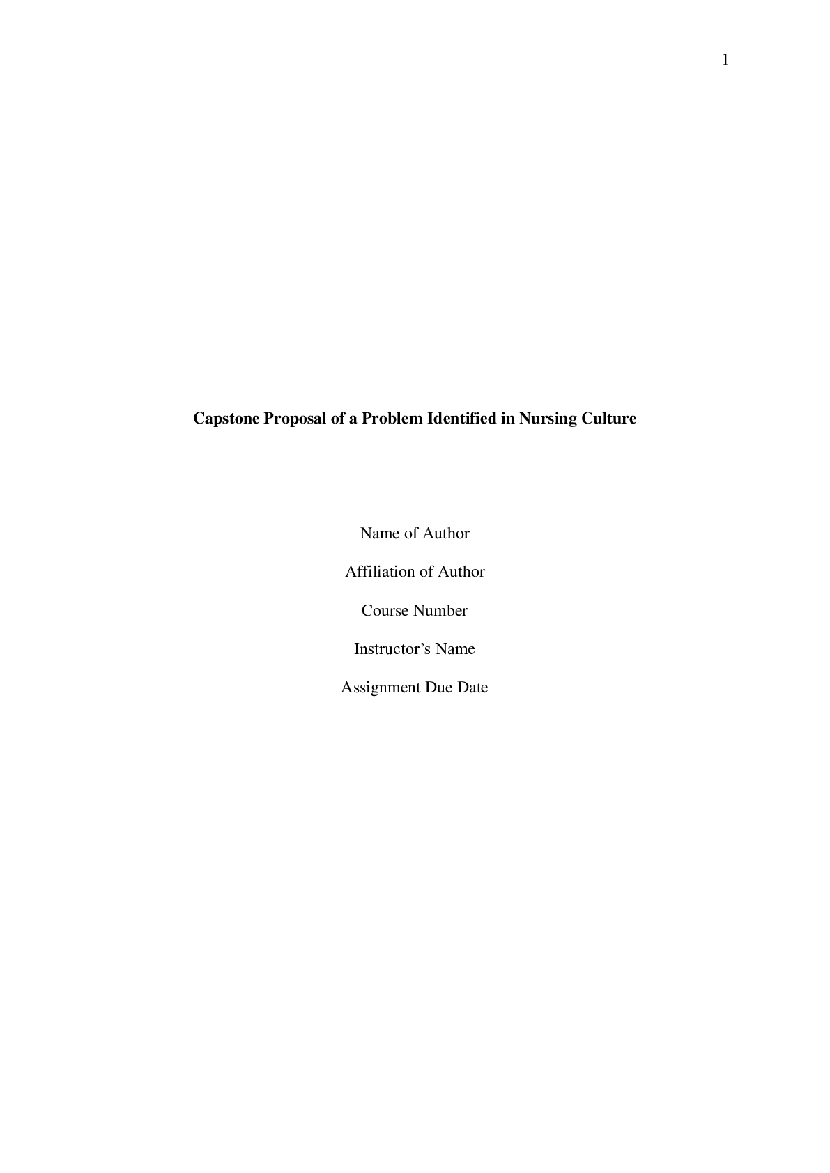 Preview image for Capstone proposal in nursing